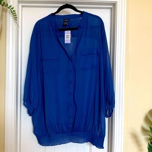 Torrid Sheer 3/4 sleeves blouse sz 4